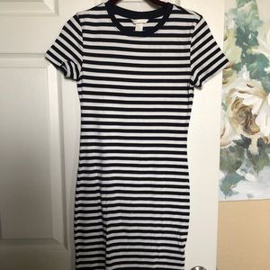 H&M T-Shirt Dress Navy & White